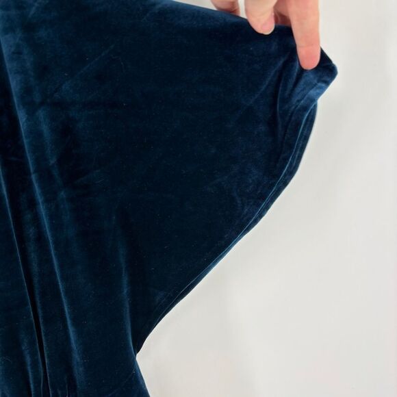 Anthropologie Greylin Luna blue Velvet Jumpsuit with Wrap VNeck wide leg  Design - Picture 6 of 10